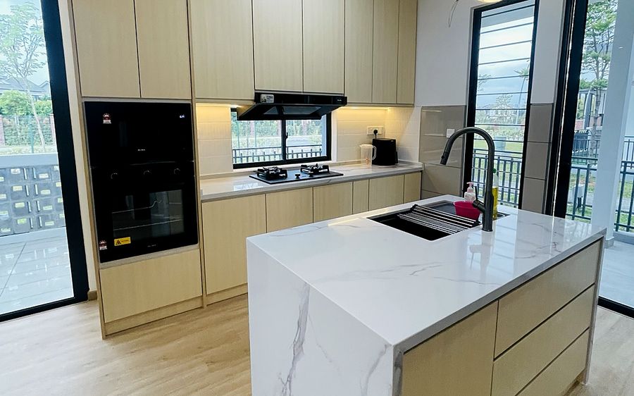 The finished Subang Jaya island kitchen
